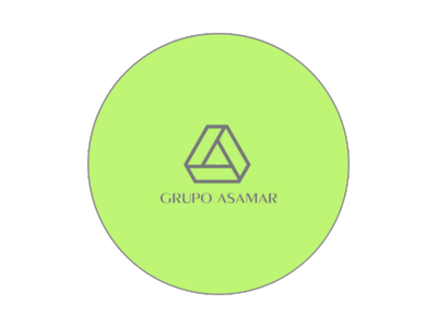 Logotipo circular do Grupo Asamar – histórico publicitário Voz e Arte Comunicação