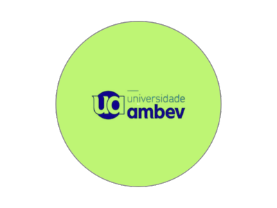 Logotipo circular da Universidade Ambev – histórico institucional Voz e Arte Comunicação